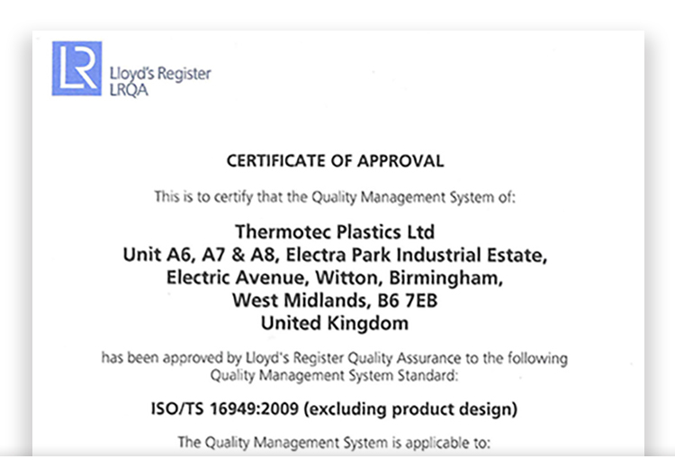 Thermotec Plastics www.thermotecplastics.co.uk Tel: 0121 327 7800